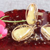 Baltic Amber Vintage Ring and Earrings Gold plated