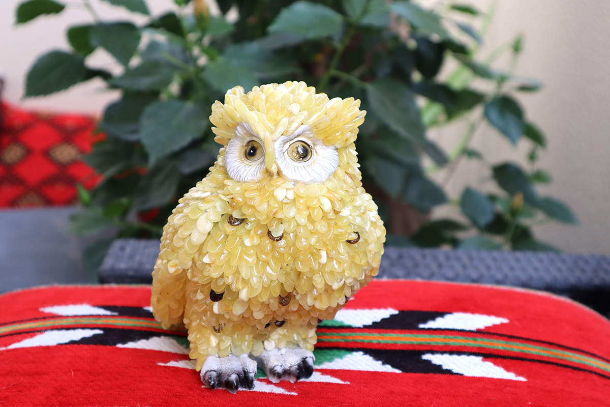 Baltic Amber Figurine Owl