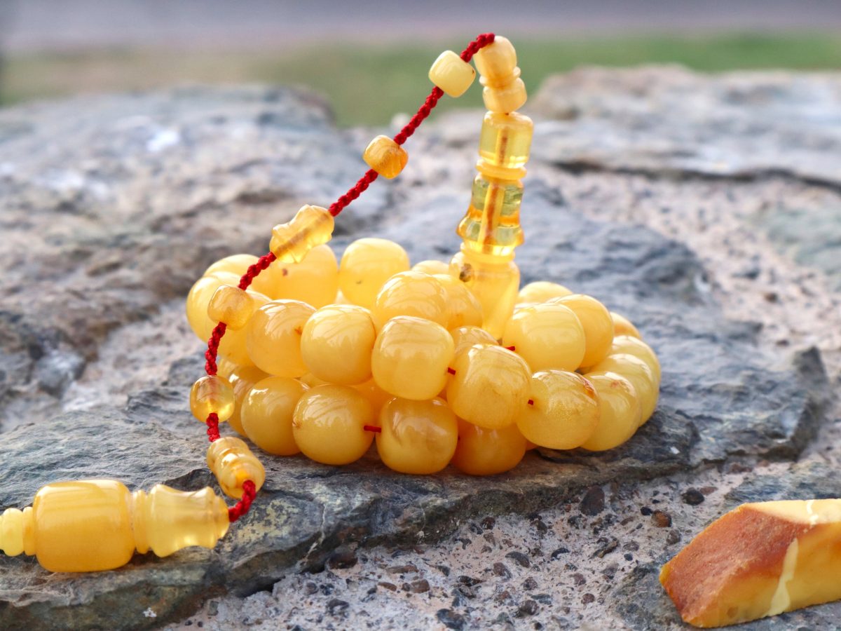 Baltic Amber Prayer Beads made from One Stone
